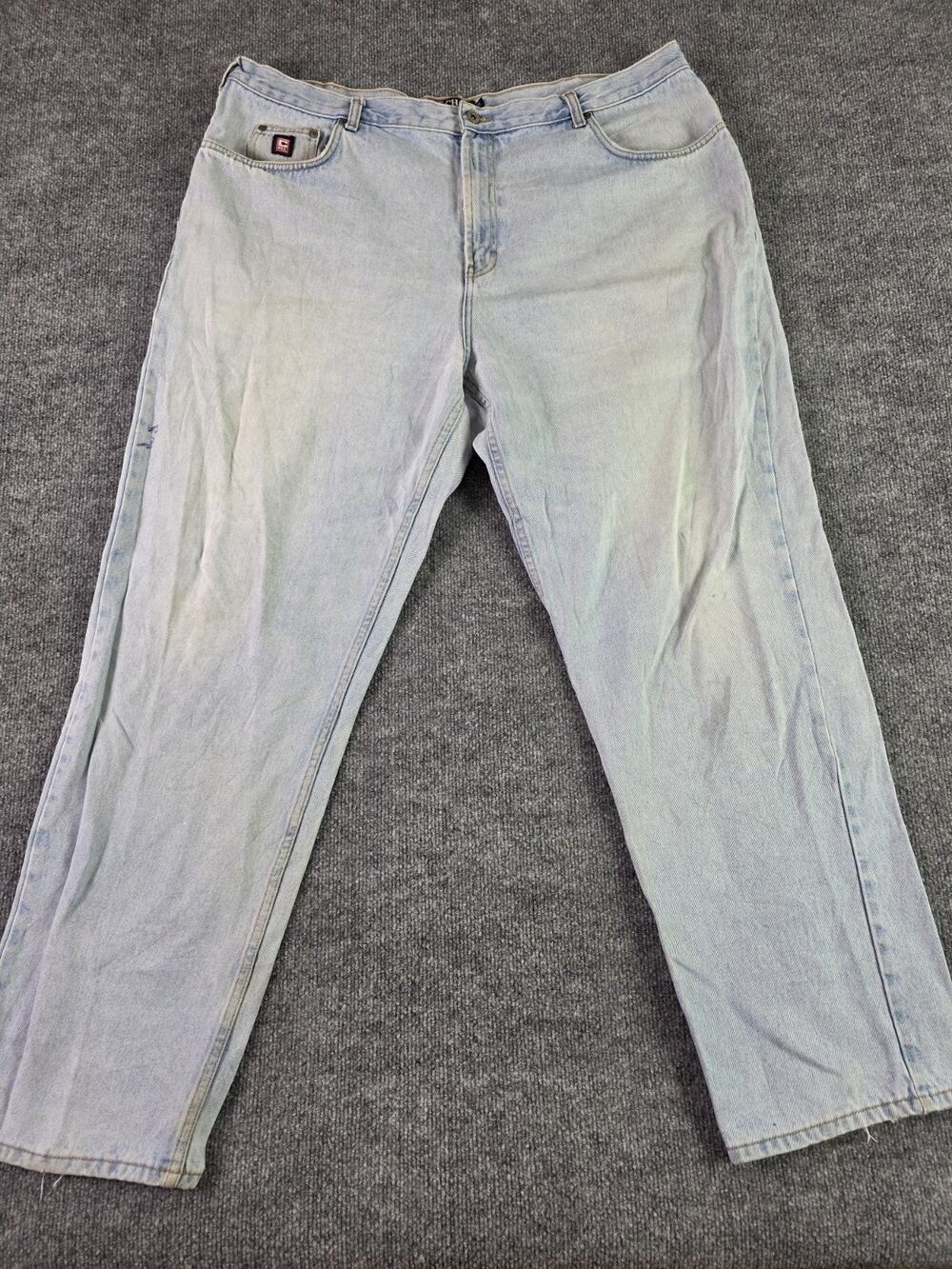 Chaps Ralph Lauren Light Wash Stone Wash Denim Straight Leg Jeans Size 42x32